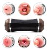 3 in 1 Male Masturbators Adult Sex Toys with Realistic Textured Mouth Vagina and Tight Anus, Men's Pocket Pussy